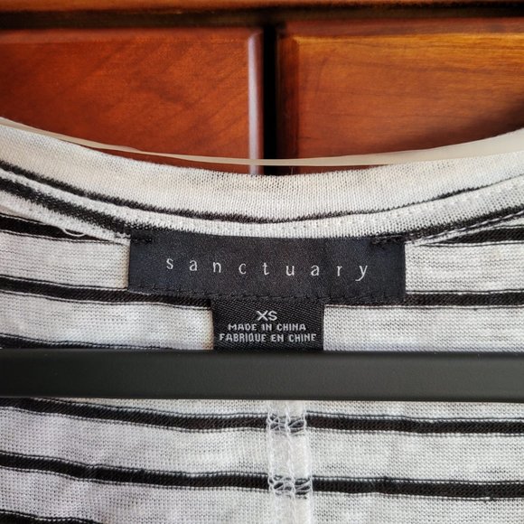 Sanctuary Women's Linen Striped Tank Top, Size S, Black and White - Picture 2 of 4